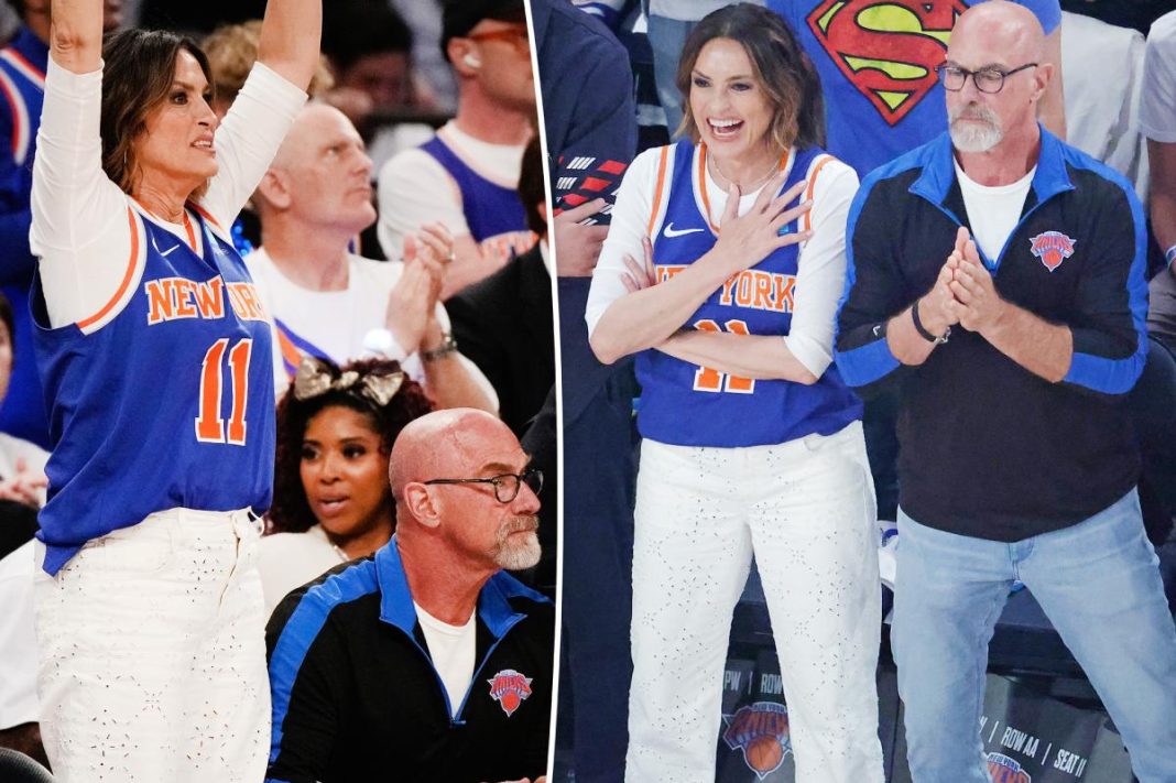 ‘SVU’ fan favorites Mariska Hargitay and Christopher Meloni cheer on Knicks together at NBA Finals Game 3
