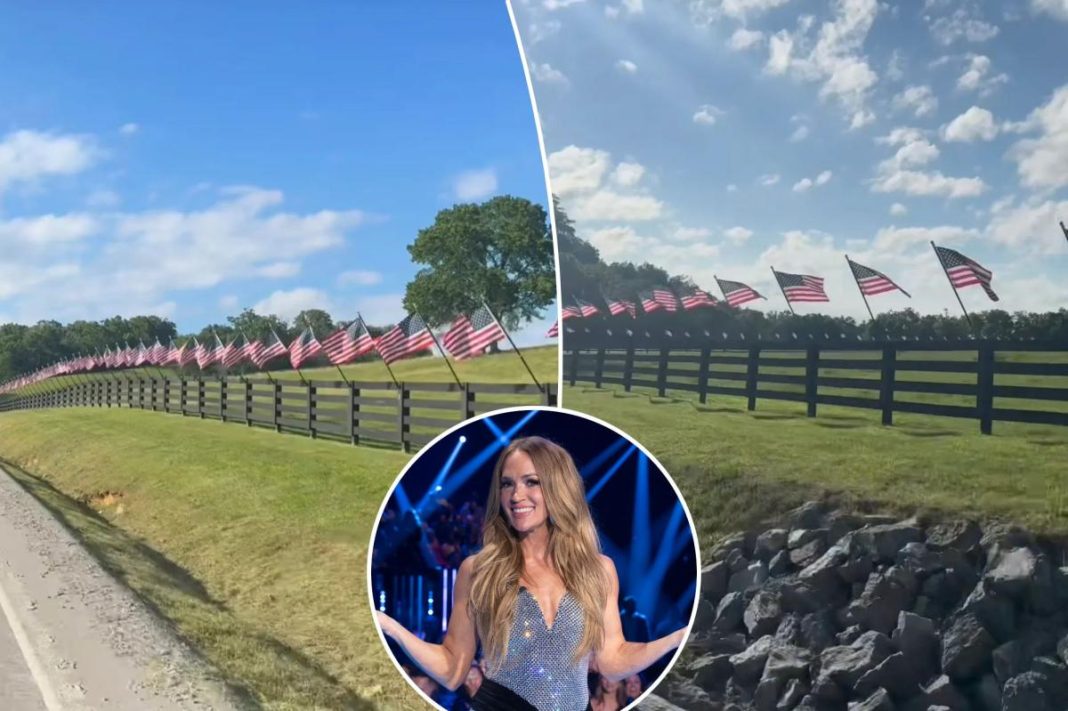 Carrie Underwood shares patriotic video of American flag display near her Tennessee property