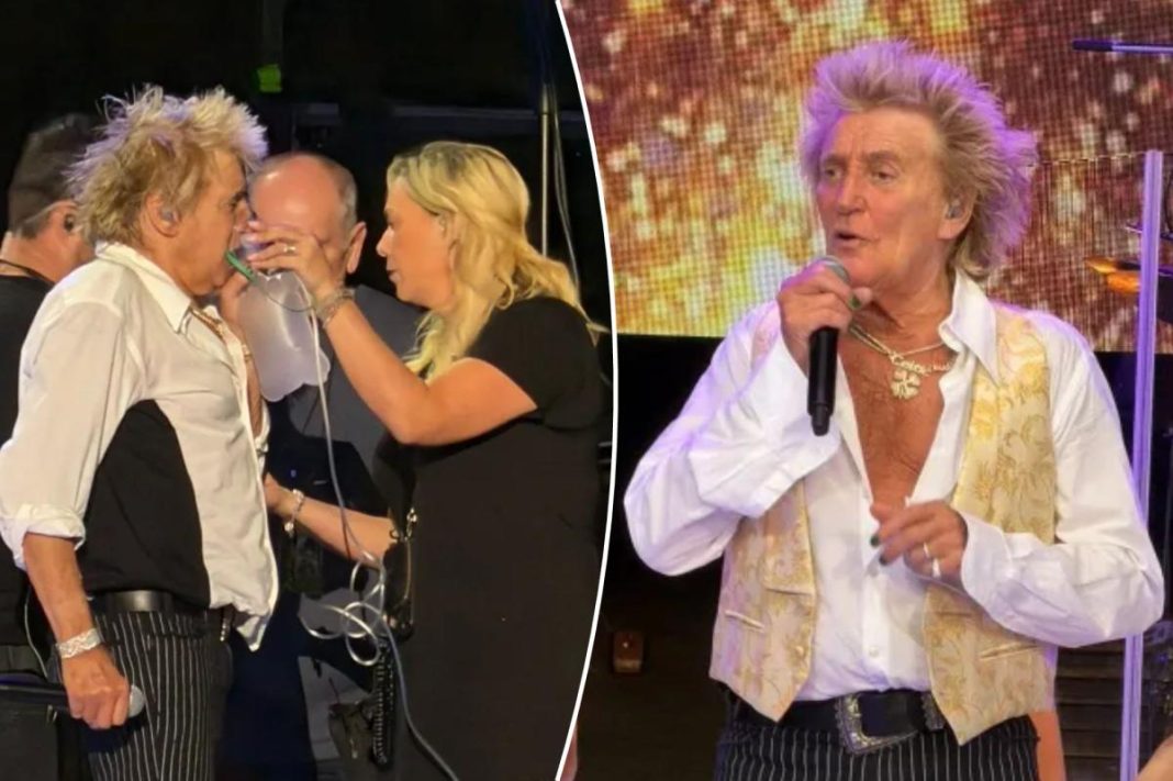 Rod Stewart stops Utah concert to use oxygen tank onstage after nearly fainting